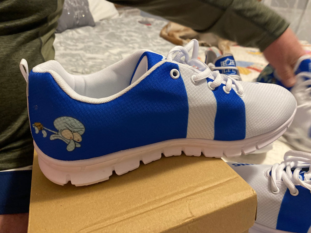 zero running shoes blue cartoon print