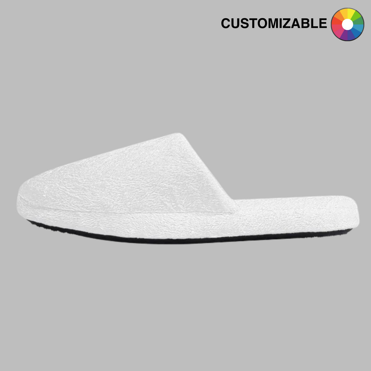 zero custom slippers side on grey