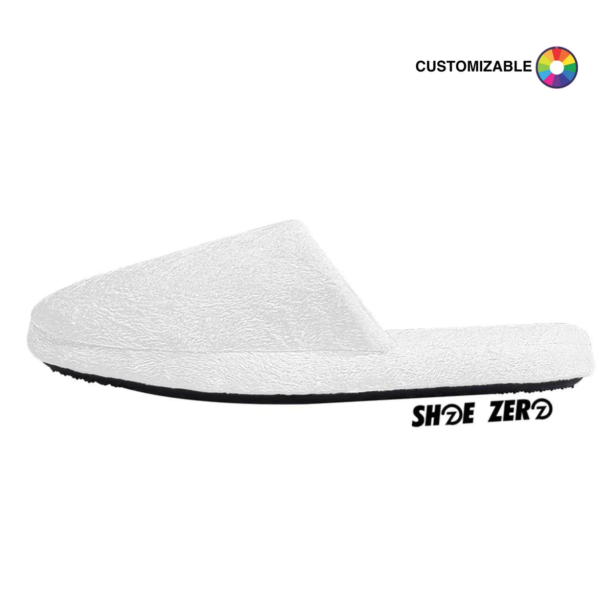 zero custom slippers side with logo