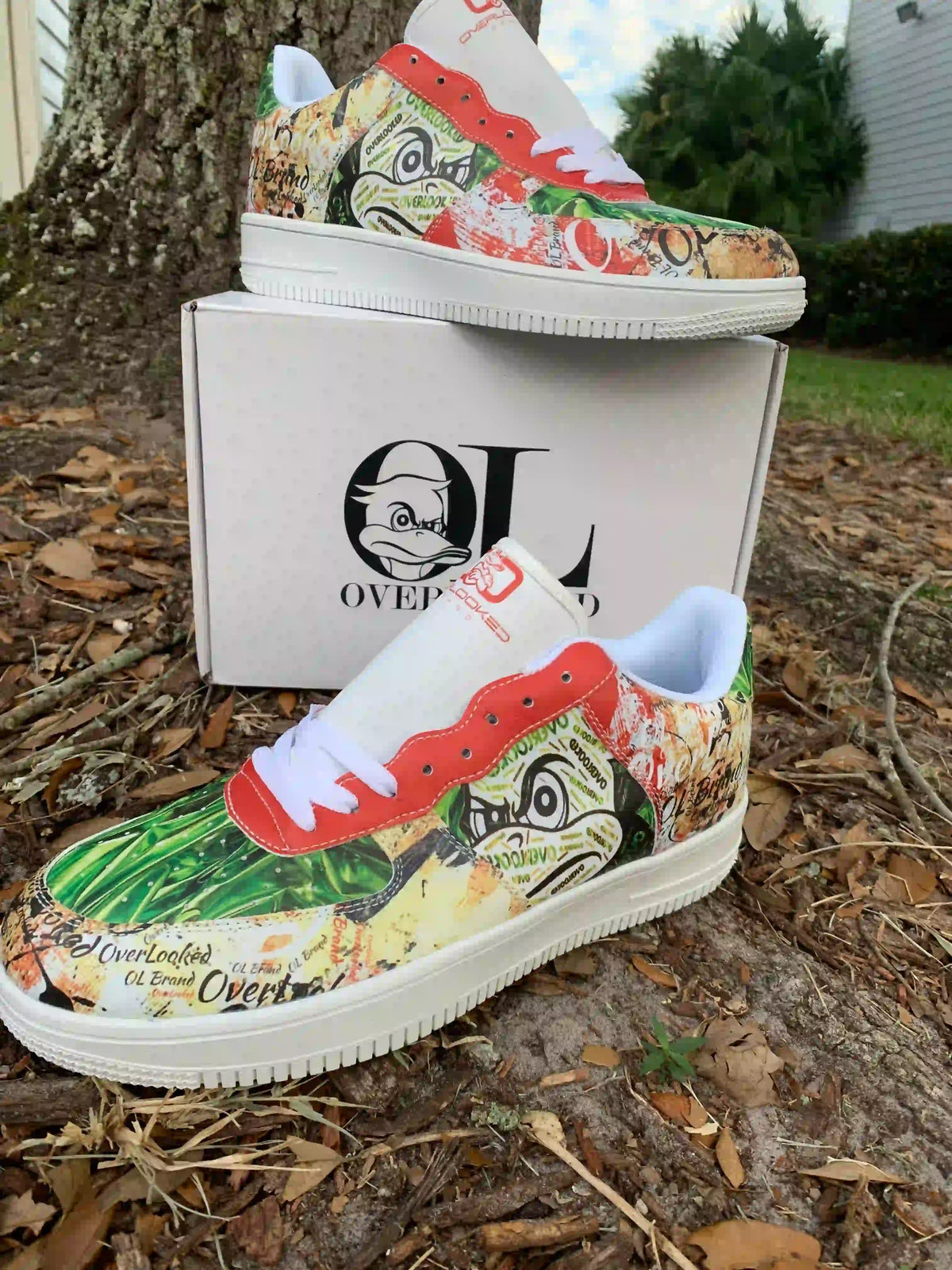 overlooked brand cartoon-print low-tops
