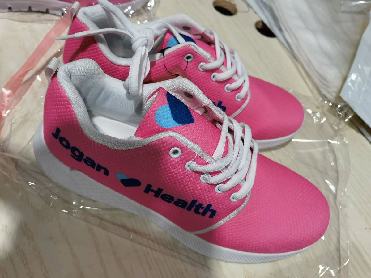 zero running shoes pink branded print